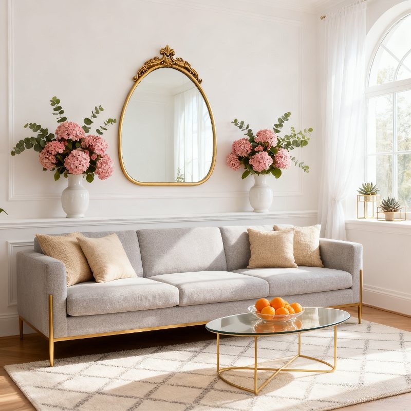 Antique wall mirror gold_cleanup