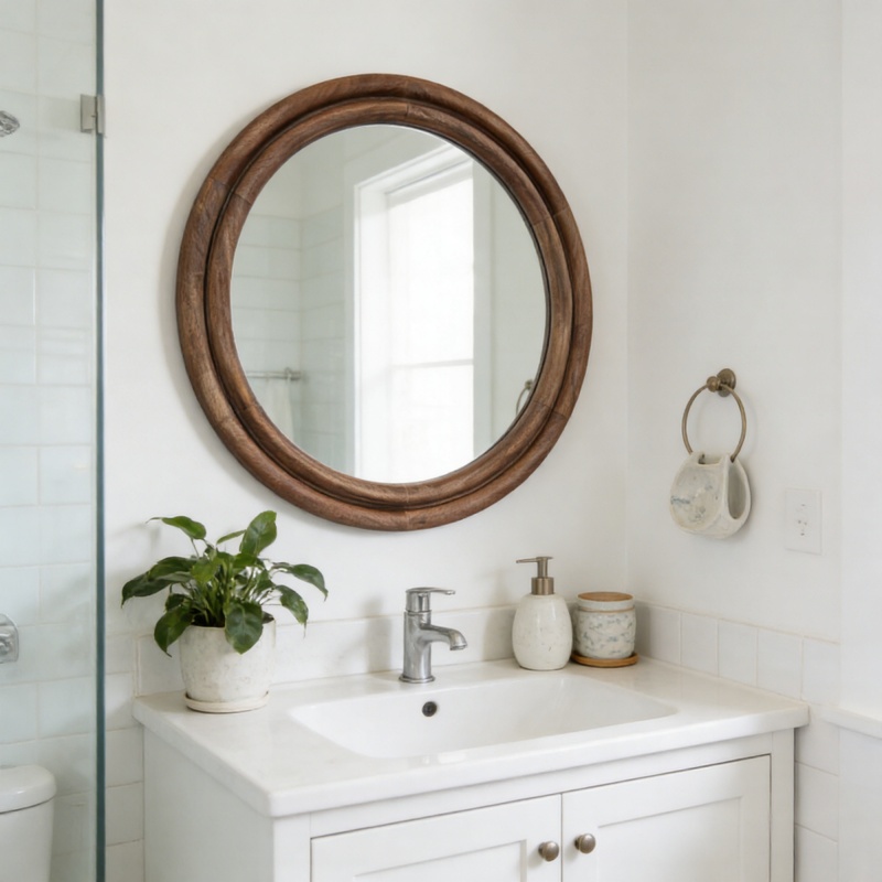 Solid wood wall mirror, for living room, entryway,bathroom